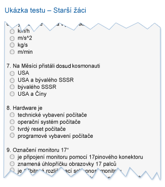 Příklad testu pro SŠ